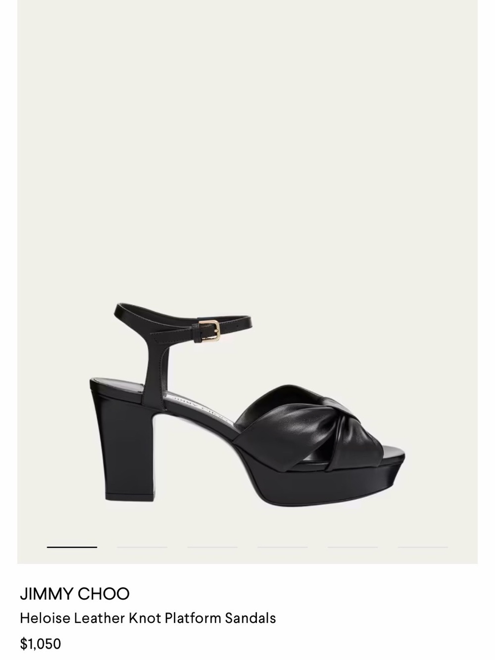 Jimmy Choo Heloise Black Leather Knot Platform Sandals with Ankle Strap